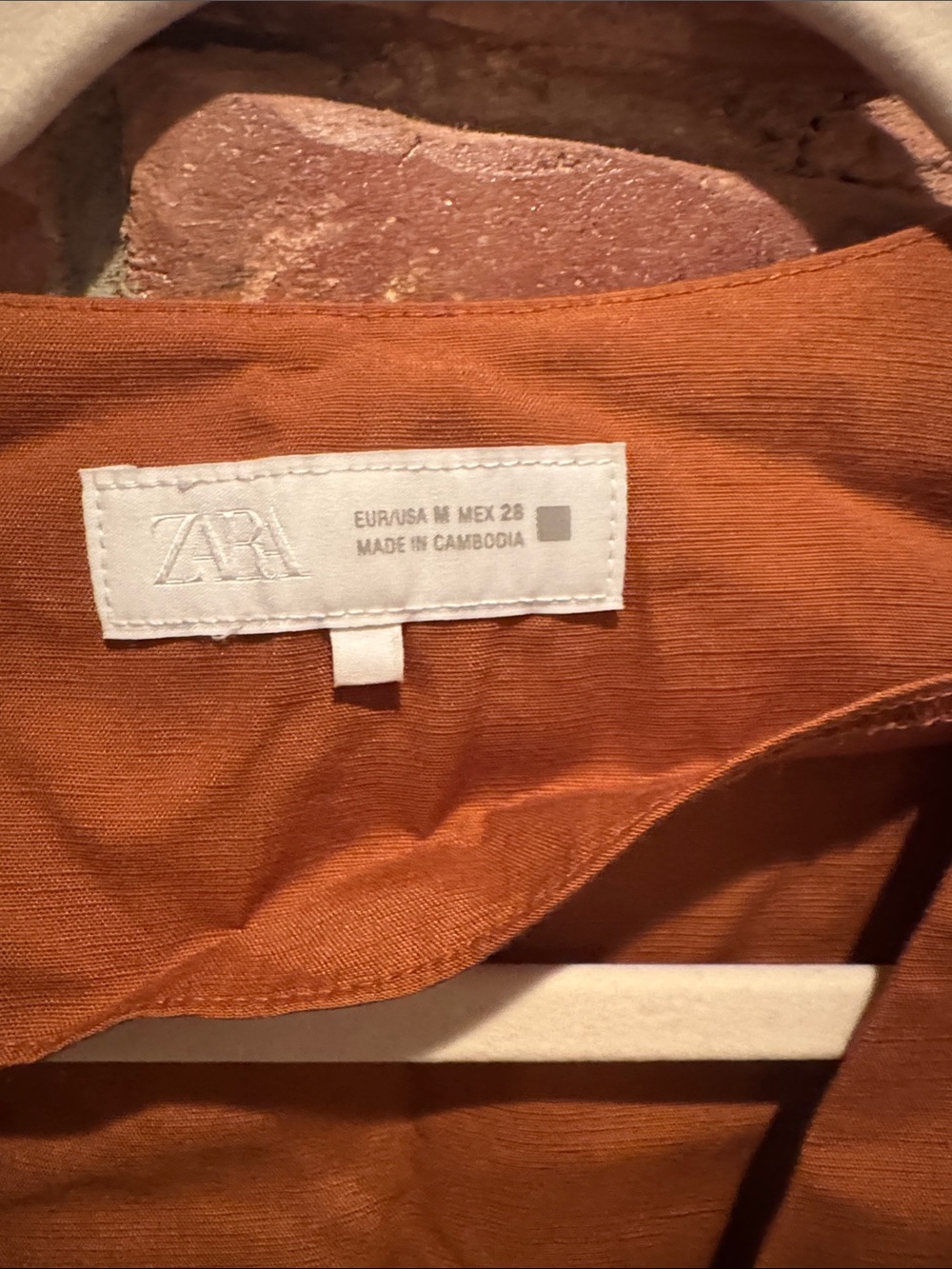 Zara Rust Cropped Single-Button top - Picture 2 of 3